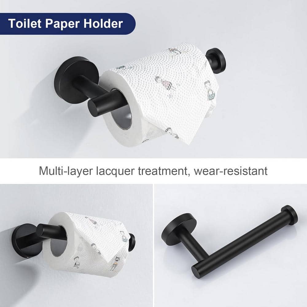 Anqtovp Bathroom Towel Holder, Wall Mounted Adjustable Towel Bar Set (4)