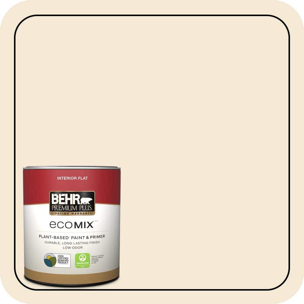 BEHR PREMIUM PLUS #PWN-32 Bleached Almond Flat EcoMix Plant-Based & Primer (1)