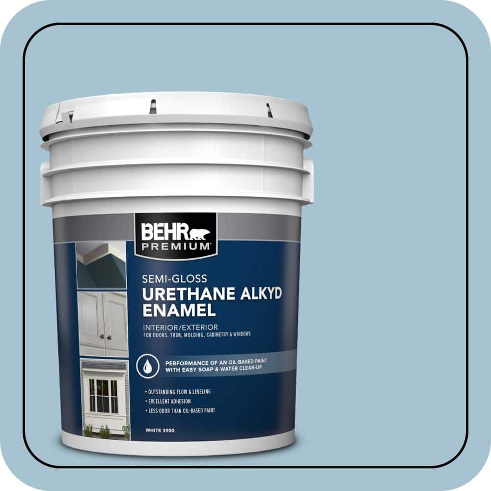 BEHR PREMIUM 5 gal. #550E-3 Viking Urethane Alkyd Semi-Gloss Enamel Interior/Exterior Paint