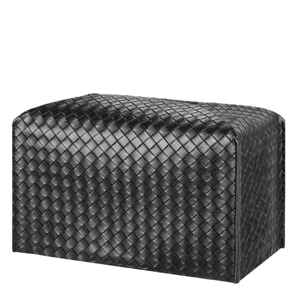 Numhew Rectangle PU Leather Tissue Box Cover in Black, Facial Paper Organizer Dispenser for Bathroom, Tabletop, Car