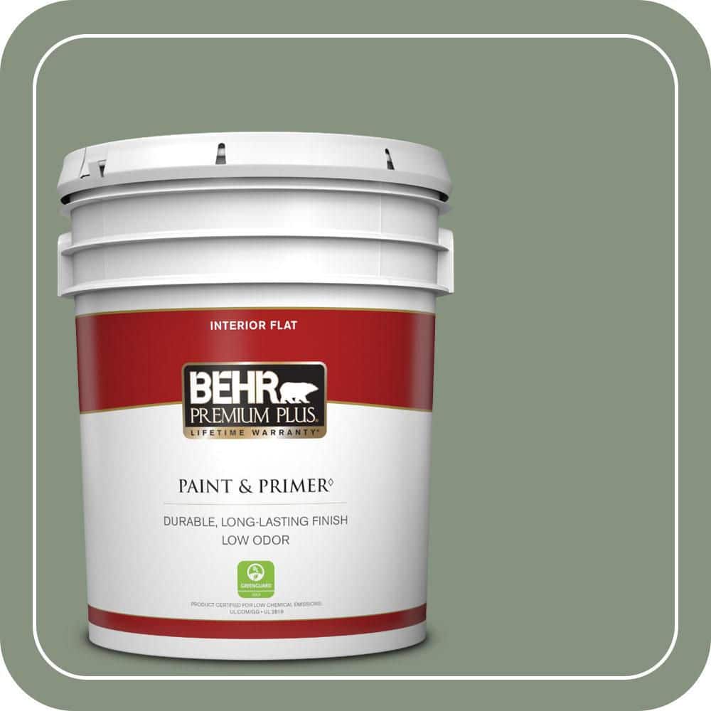 BEHR PREMIUM PLUS 5 gal. #QE-45 Thistle Flat Low Odor Interior Paint & Primer