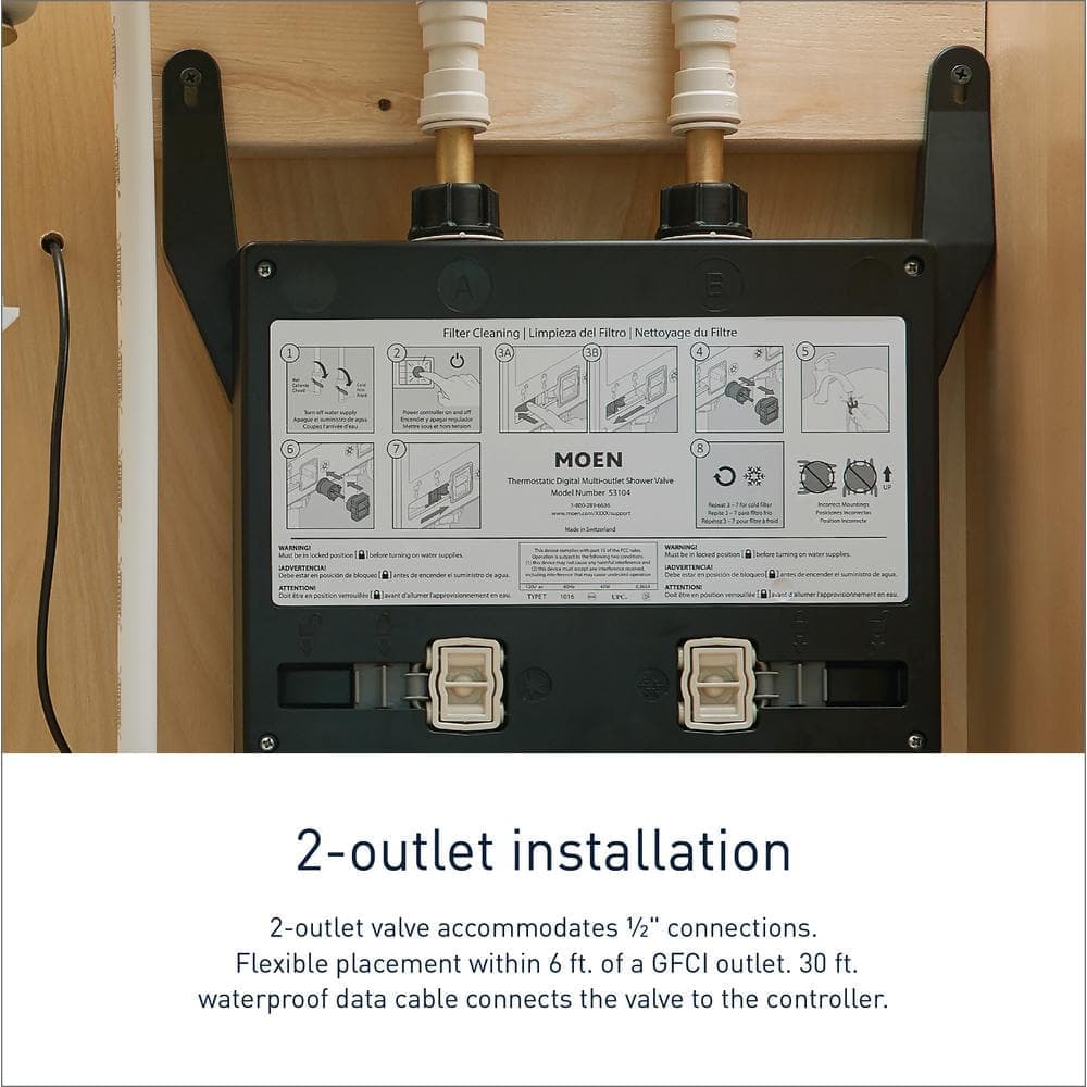 MOEN Smart Shower 2-Outlet Digital Thermostatic Shower Valve (3)