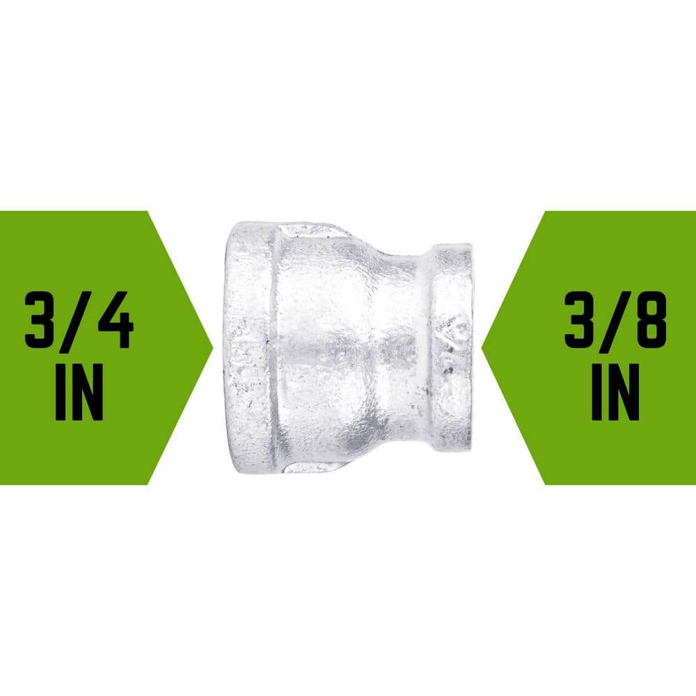 STZ 3/4 in. 3/8 in. Galvanized Iron Reducing Coupling (4)