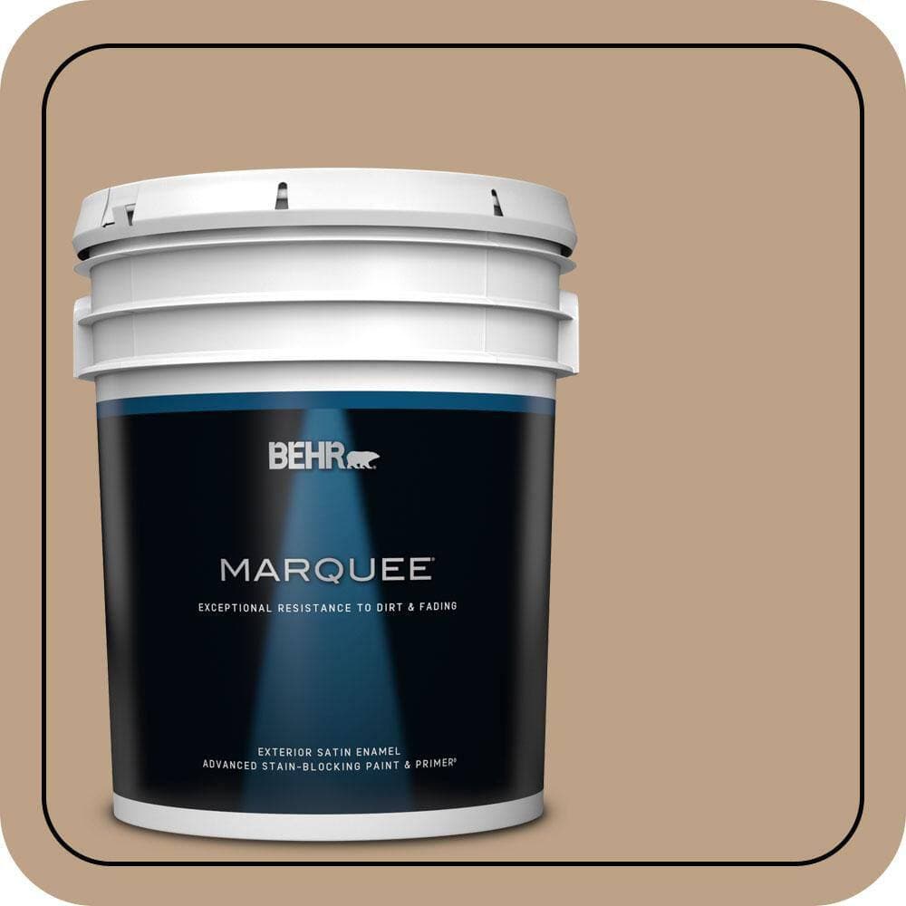 BEHR MARQUEE 5 gal. #PPU4-05 Basketry Satin Enamel Exterior Paint & Primer
