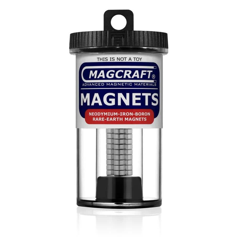 Magcraft Rare Earth 1/4 in. x 1/10 in. Disc Magnet (50-Pack)