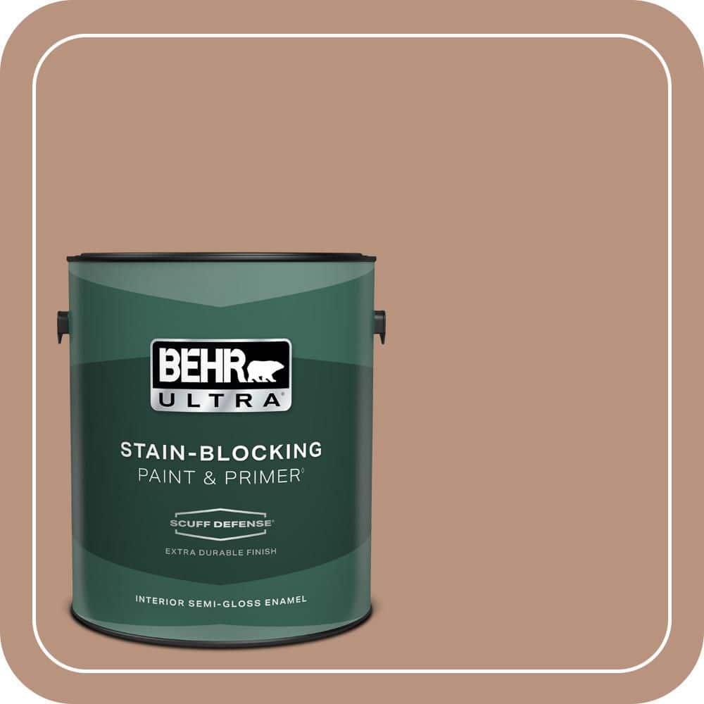 BEHR ULTRA 1 gal. #MQ1-59 Caramel Cream Extra Durable Semi-Gloss Enamel Interior Paint & Primer