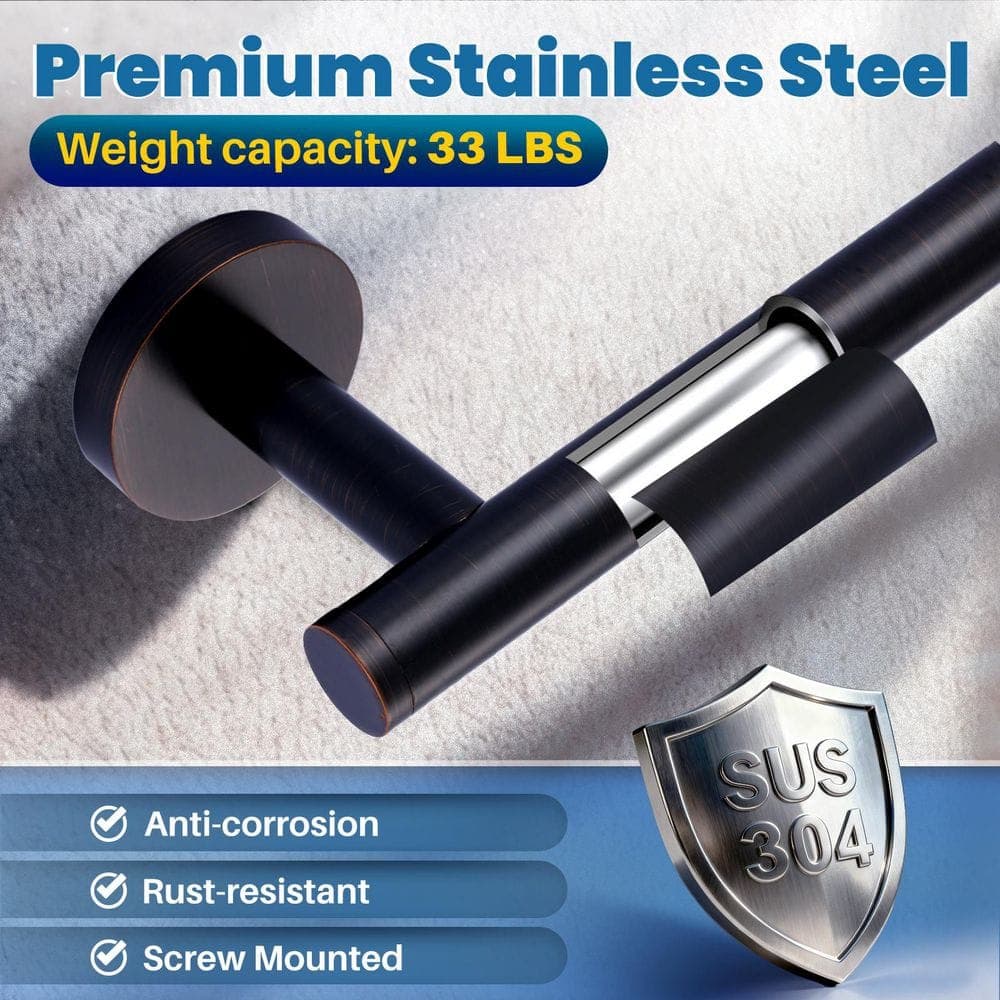 WOWOW Stainless Steel Wall Mounted Single Towel Bar (3)