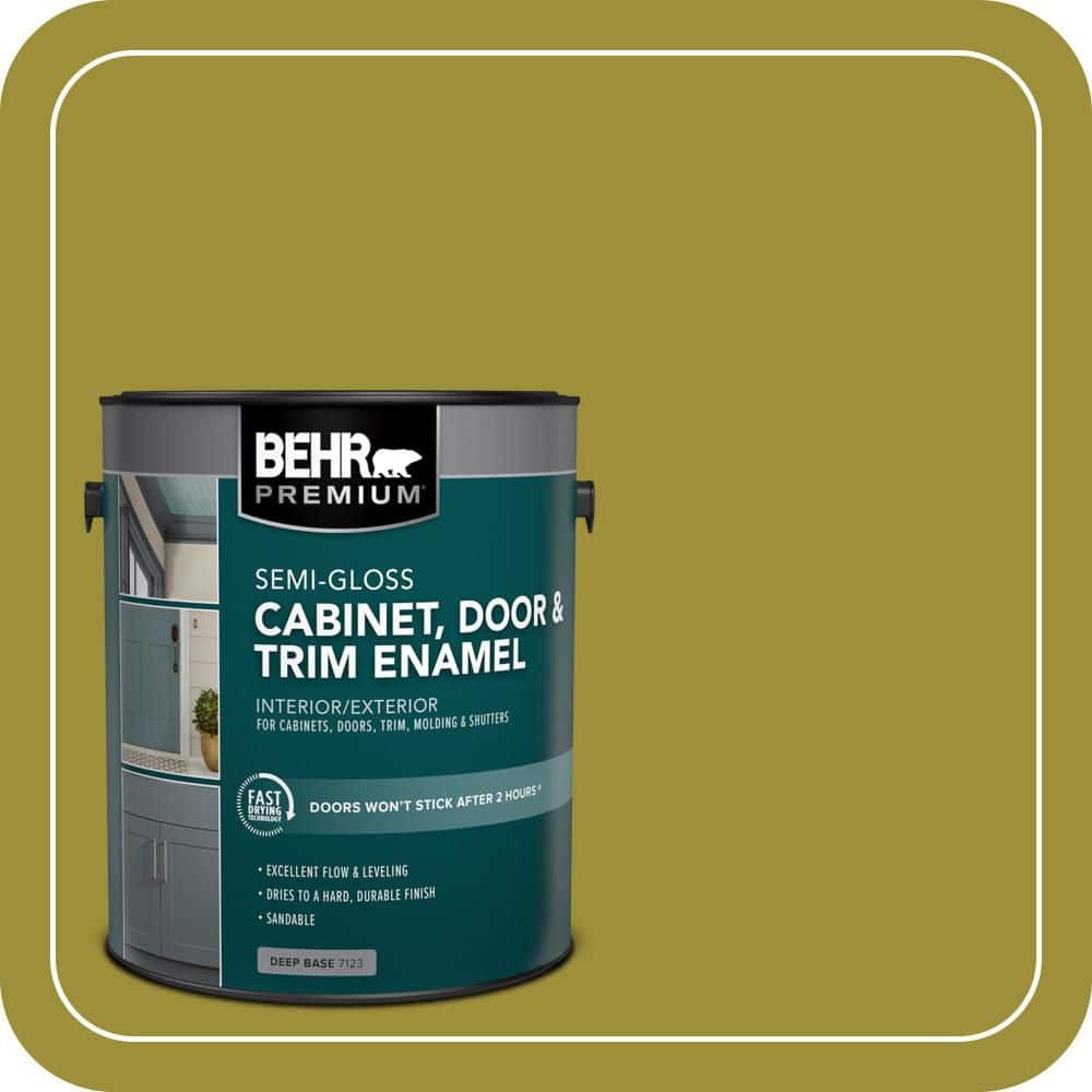BEHR PREMIUM 1 gal. #HDC-MD-20 Banana Leaf Semi-Gloss Enamel Interior/Exterior Cabinet, Door & Trim Paint