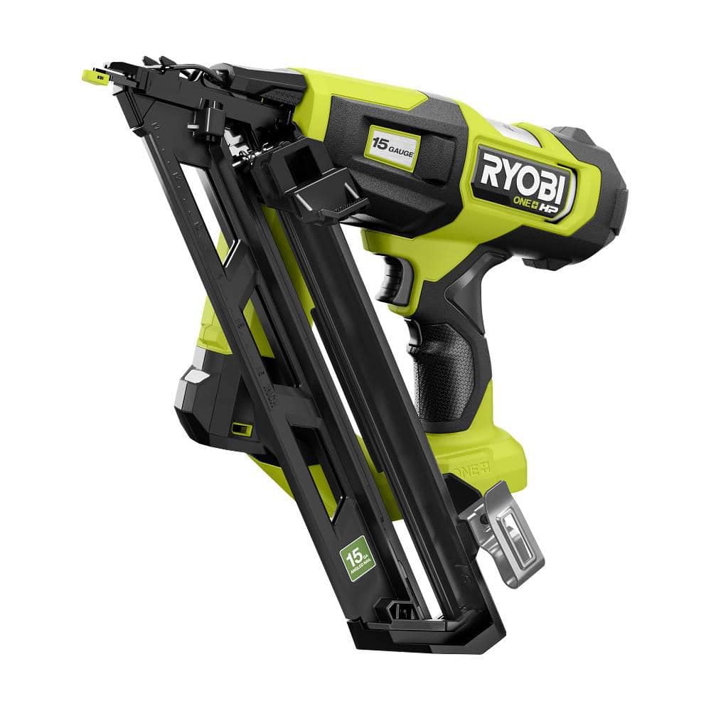 RYOBI ONE+ HP 18V Brushless Cordless 15-Gauge 34° Angled Finish Nailer (Tool Only) (1)
