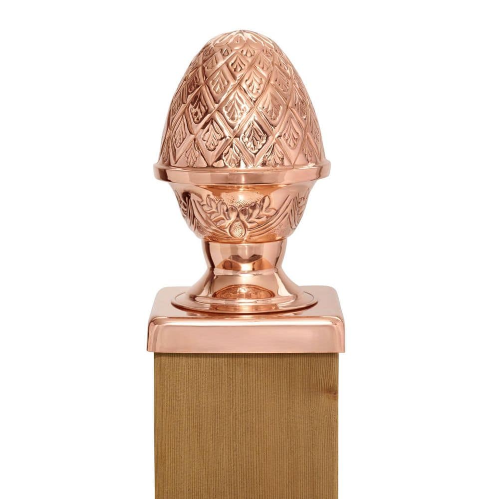 Protectyte 6 in. x 6 in. Decorative Post Cap - Pineapple Slip Over Copper Fence Post Cap (3)