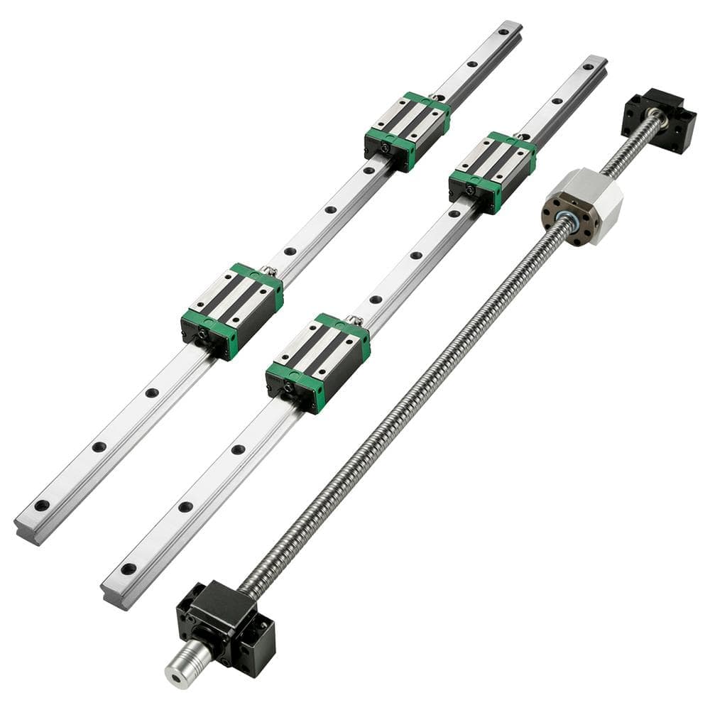 SKYSHALO Linear Guide Rail (2-Piece) HGR20-1500mm Linear Slide Rail with (1-Piece) RM1605-1500mm Ballscrew with BF12/BK12 Kit (1)