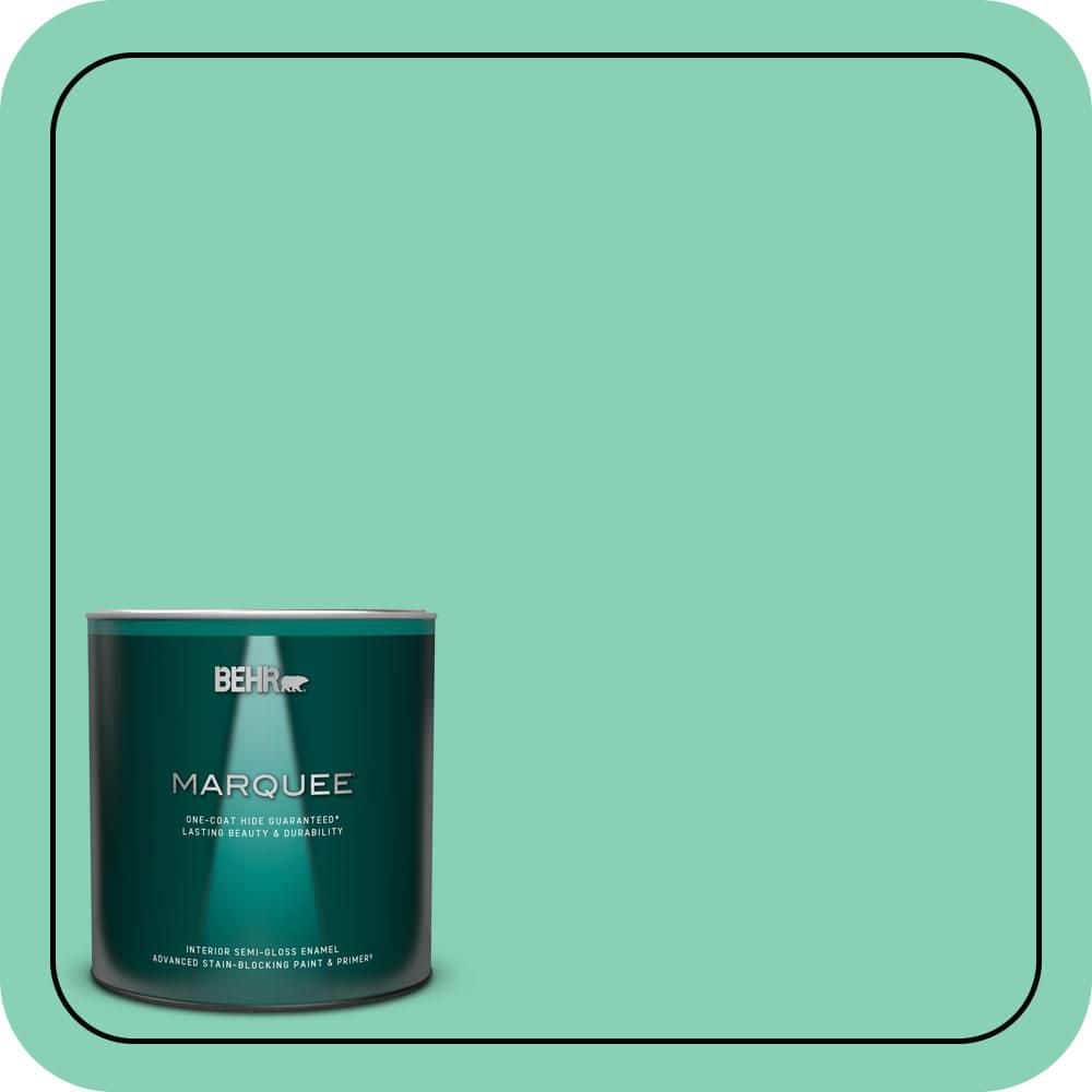 BEHR MARQUEE 1 qt. #P420-3 Tropical Trail Semi-Gloss Enamel Interior Paint & Primer