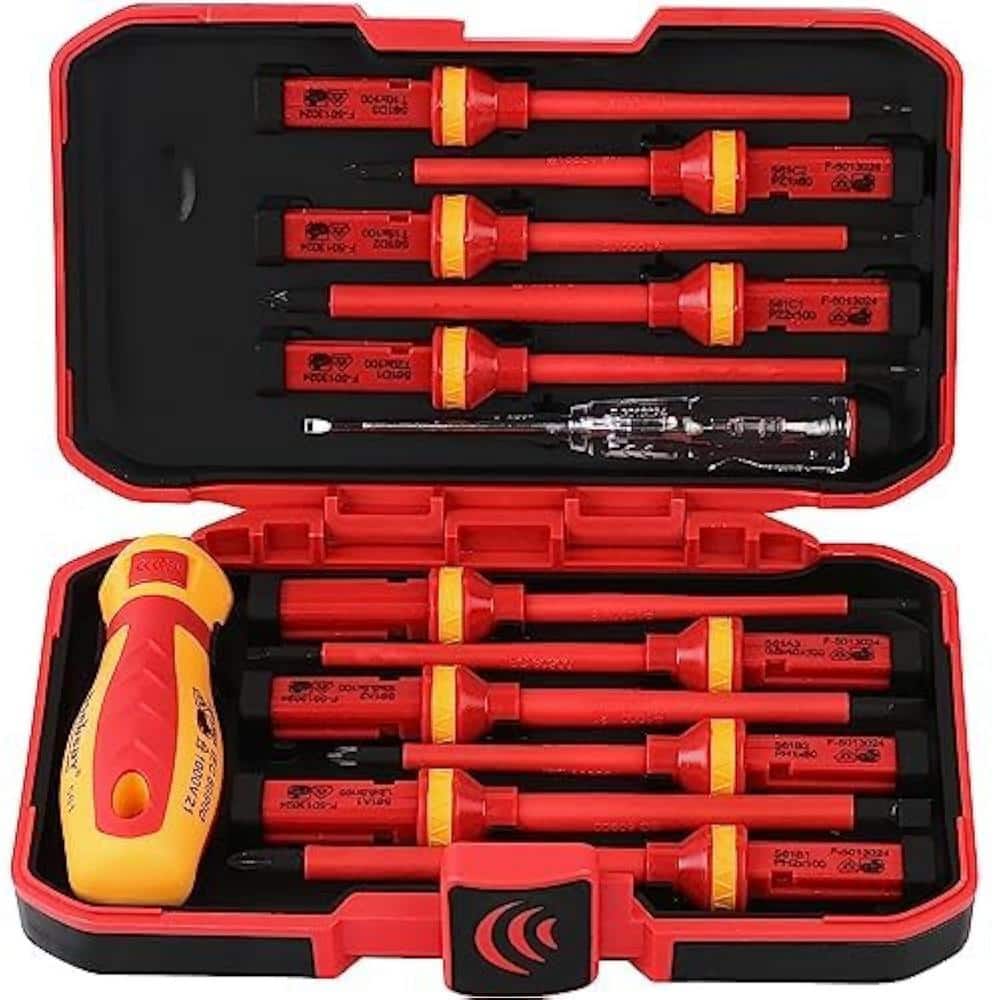 Angel Sar 13-Piece 1000-Volt Insulated Electrician Screwdriver Set, Insulation Handle CRV Steel Magnetic (1)