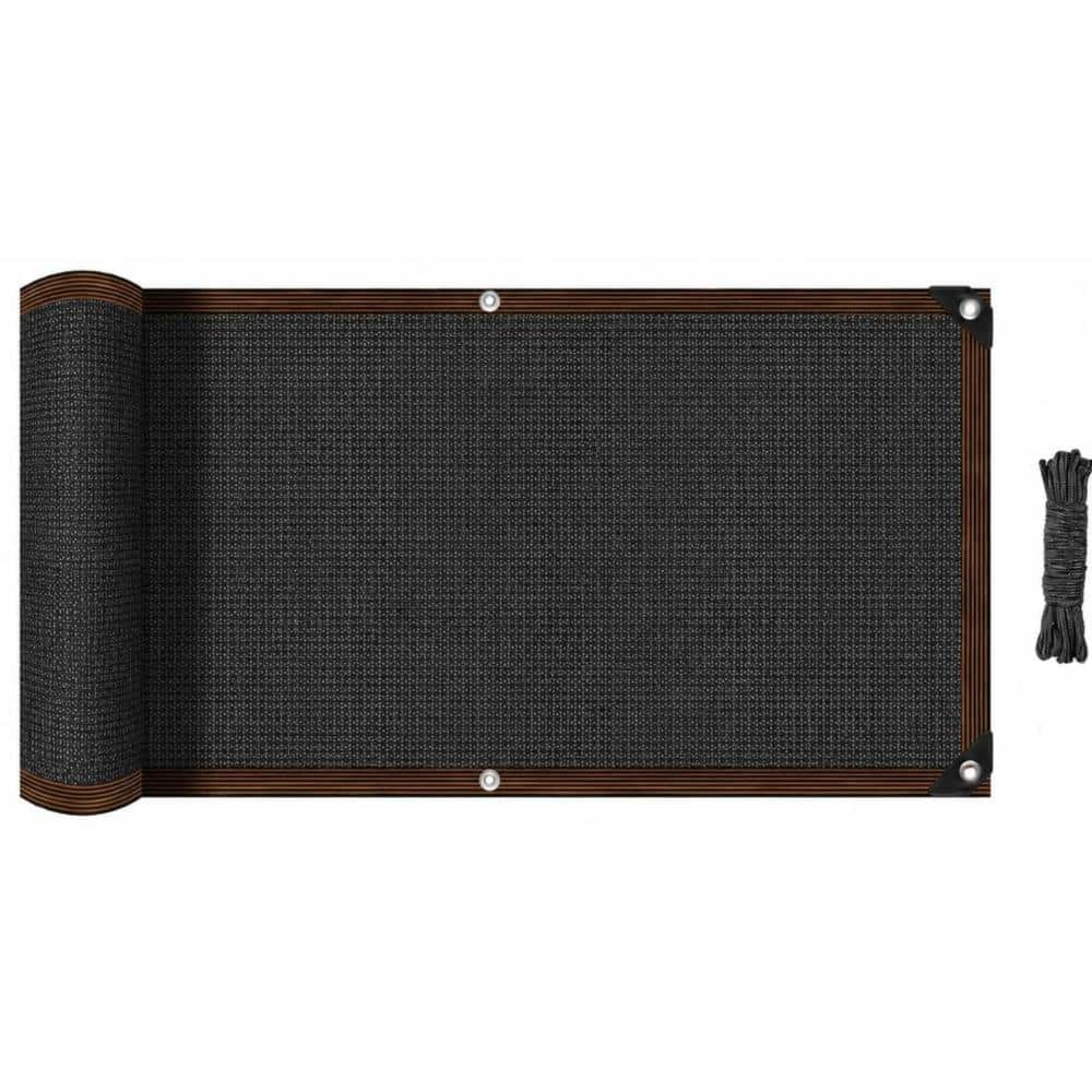 Unbranded 3 ft. x 10 ft. Fence Privacy Screen, 75% Shade Mesh Panel Cover for Balcony, Deck, Backyard, Pool and Patio, Black