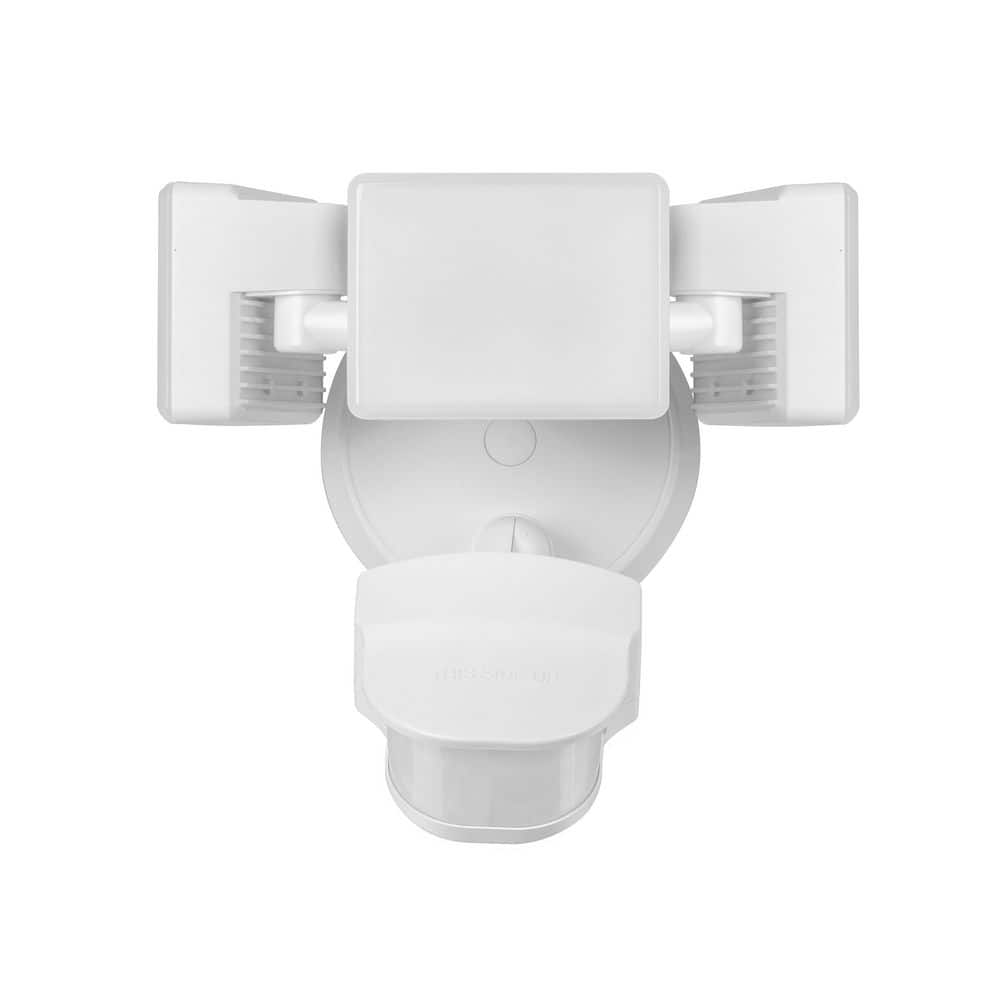 Defiant 240-Degree White Motion Activated Integrated LED Outdoor Triple Head Flood Light (4)