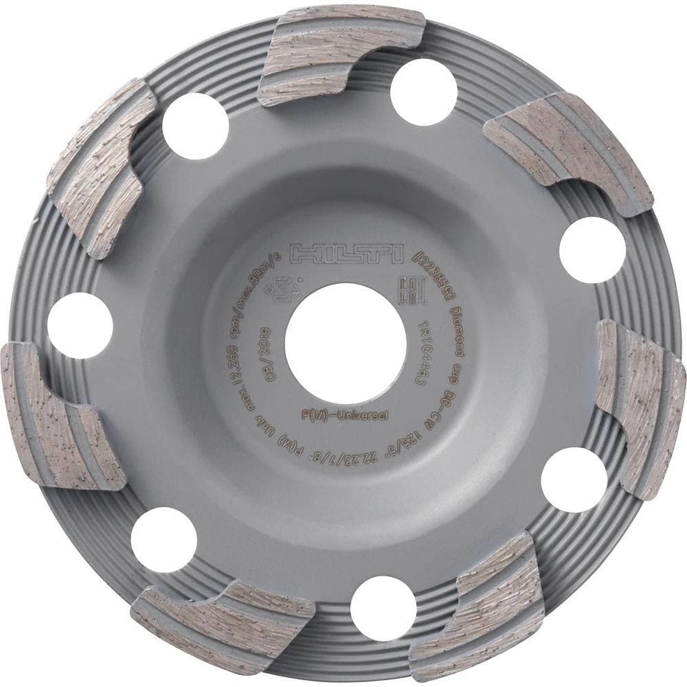 Hilti 5 in. x 7/8 in. Arbor P Diamond Cup Wheel for Angle Grinder DGH 130 Only (2-Pack) (1)