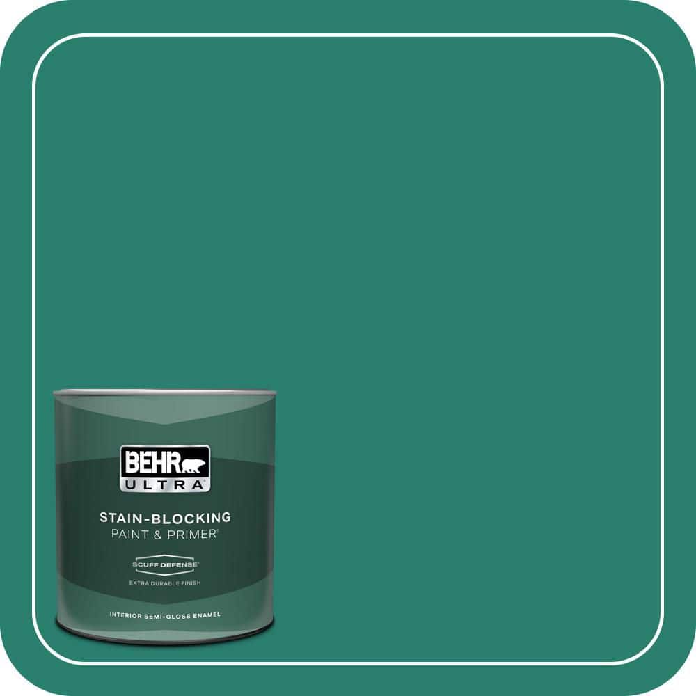 BEHR ULTRA 1 qt. #P440-7 Mermaid Sea Extra Durable Semi-Gloss Enamel Interior Paint & Primer