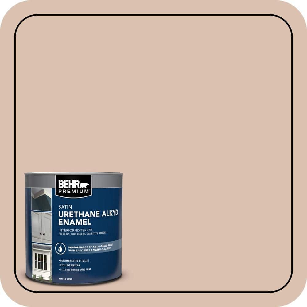 BEHR PREMIUM 1 qt. #S220-2 Artisan Tea Satin Enamel Urethane Alkyd Interior/Exterior Paint