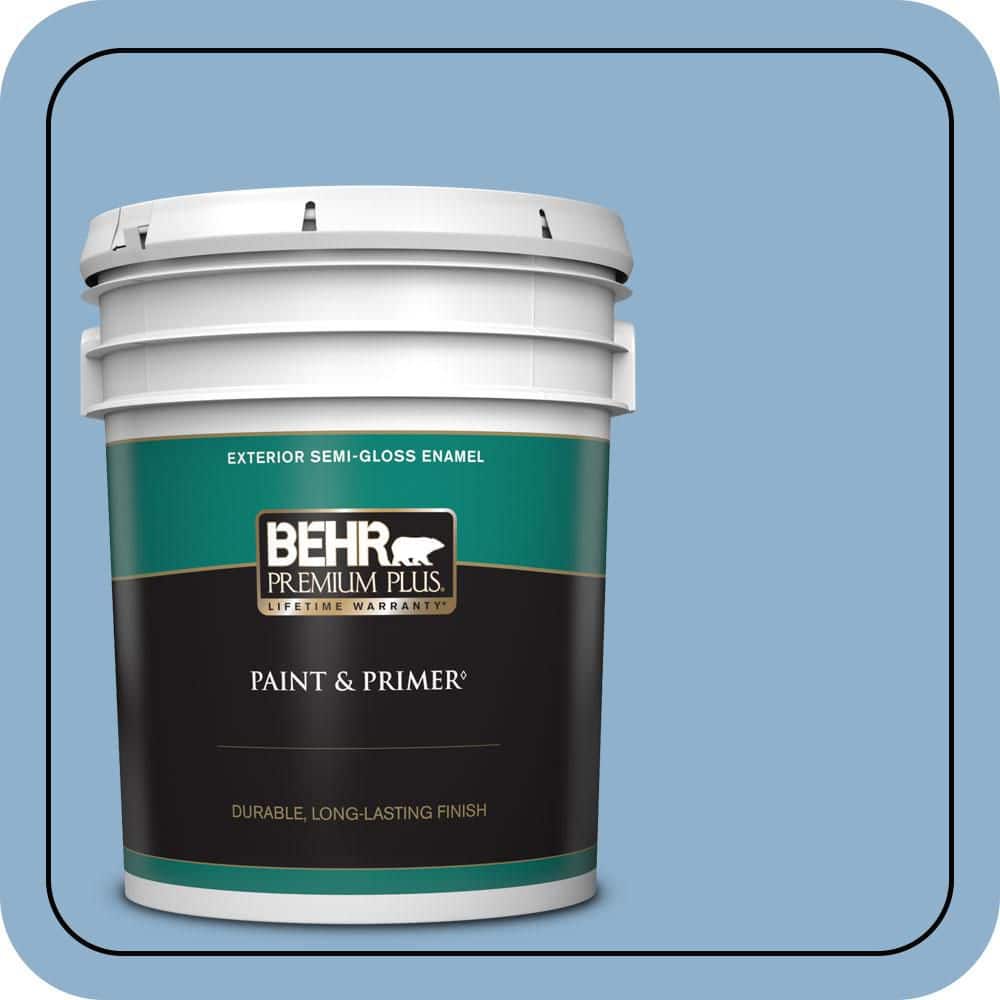 BEHR PREMIUM PLUS 5 gal. #M510-3 Sailors Knot Semi-Gloss Enamel Exterior Paint & Primer