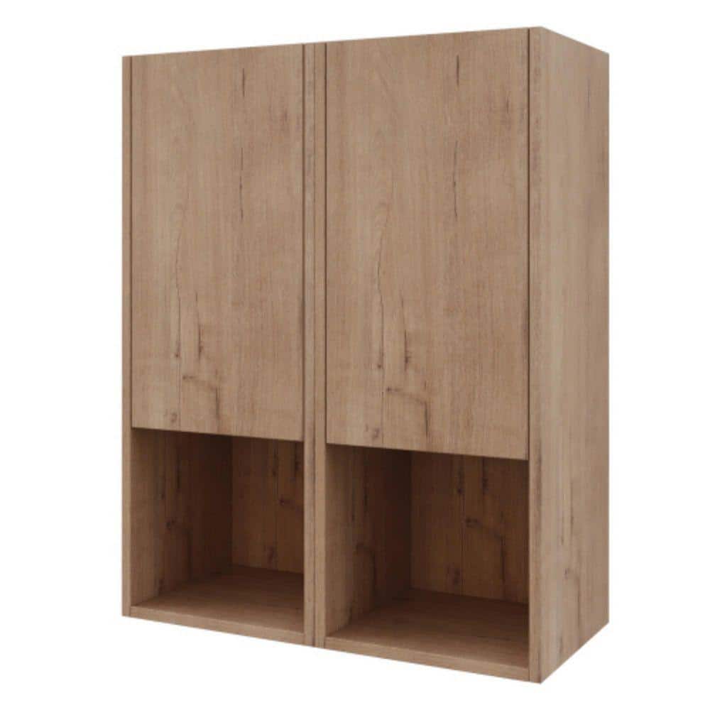 Modland Yunus 24 in. W x 9.81 in. D x 29.5 in. H Bathroom Storage Wall Cabinet in Imitative Oak (2)