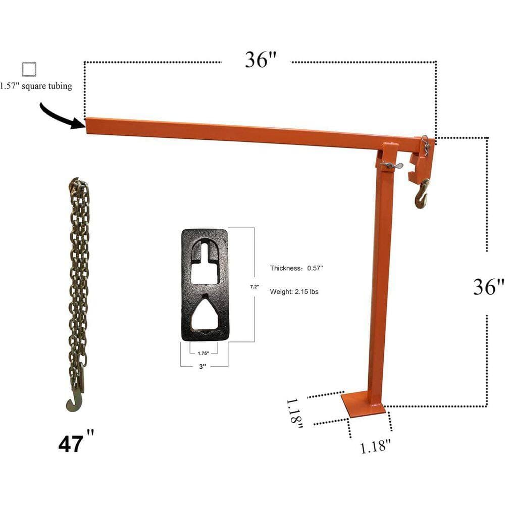 Afoxsos T Post Puller Fence Post Puller with 47 in. Lifting Chain & T Post Puller Plate for Sign Post & Tree Stump in Bown (3)