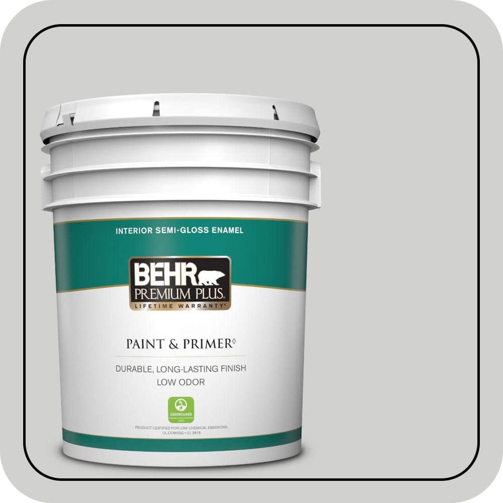 BEHR PREMIUM PLUS 5 gal. #PPU26-15 Halation Semi-Gloss Enamel Low Odor Interior Paint & Primer