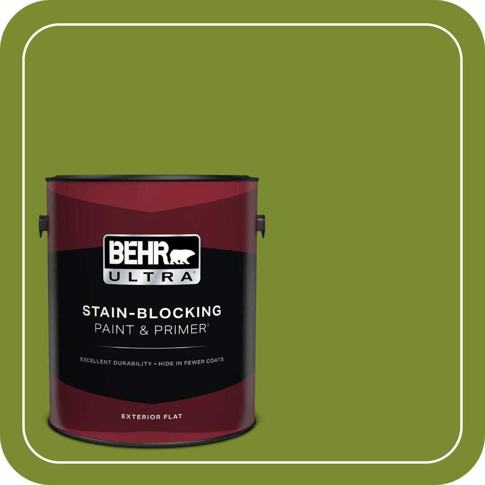 BEHR ULTRA 1 gal. #P360-7 Sassy Grass Flat Exterior Paint & Primer