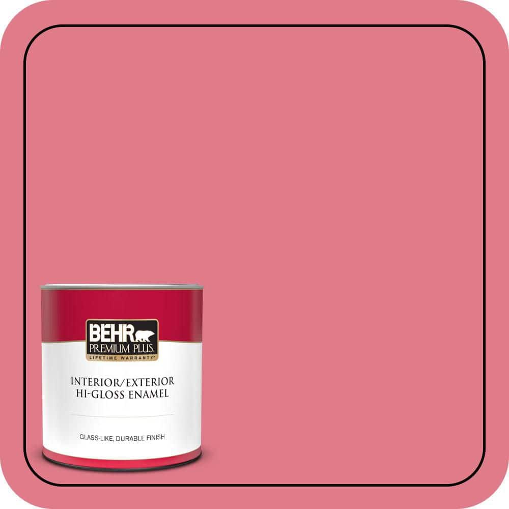 BEHR PREMIUM PLUS 1 qt. #P150-4 Hot Gossip Hi-Gloss Enamel Interior/Exterior Paint & Primer