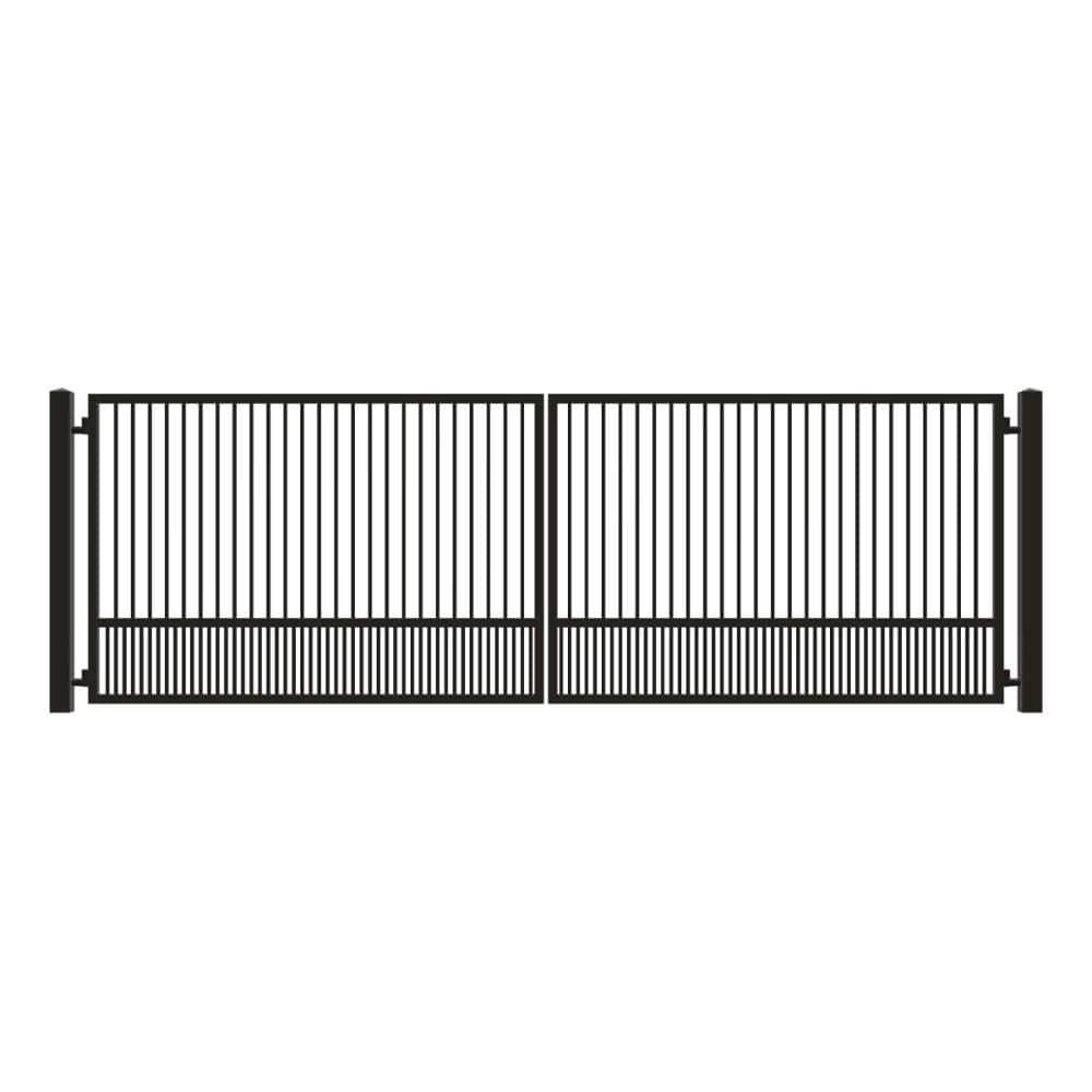 Unbranded Driveway Gate — Swing, Center, Square, Puppy, Black — 224"W x 72"H
