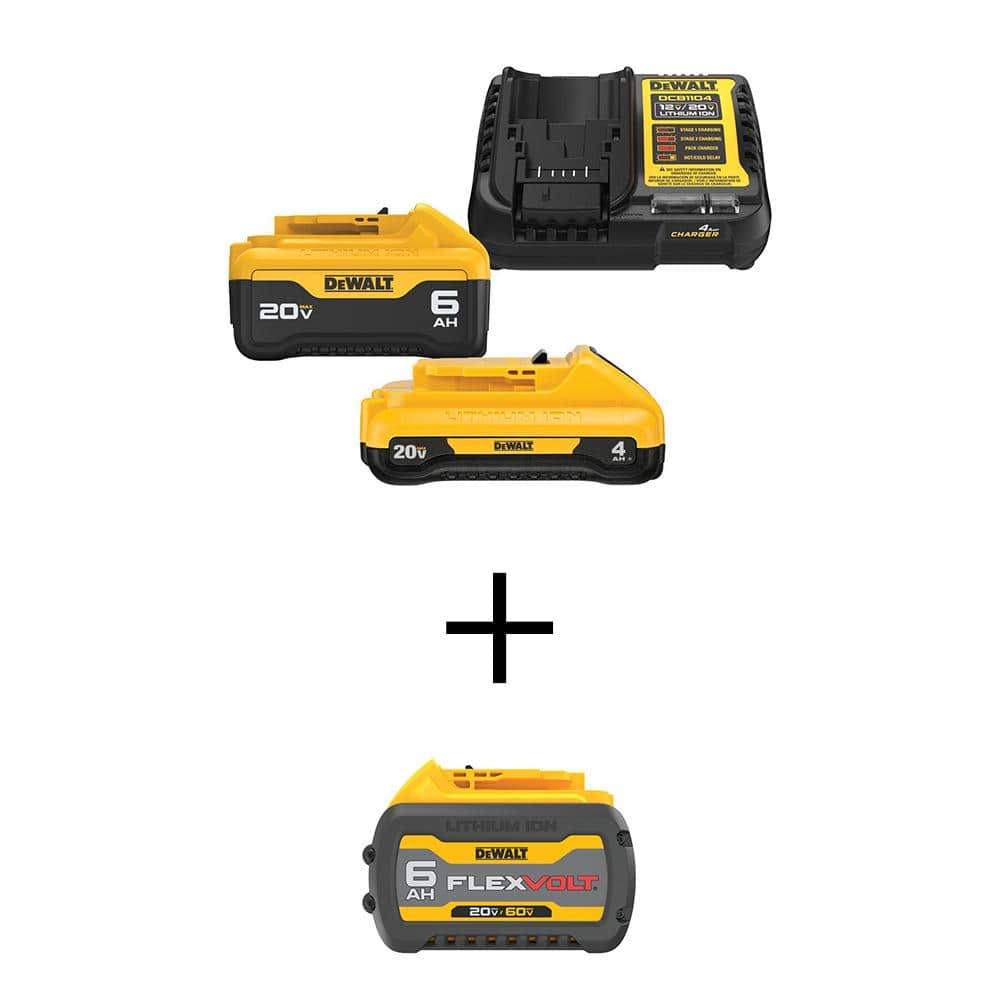 DEWALT 20V MAX 6.0 Ah and 4.0 Ah Starter Kit with FLEXVOLT 20V/60V 6.0Ah Battery (1)