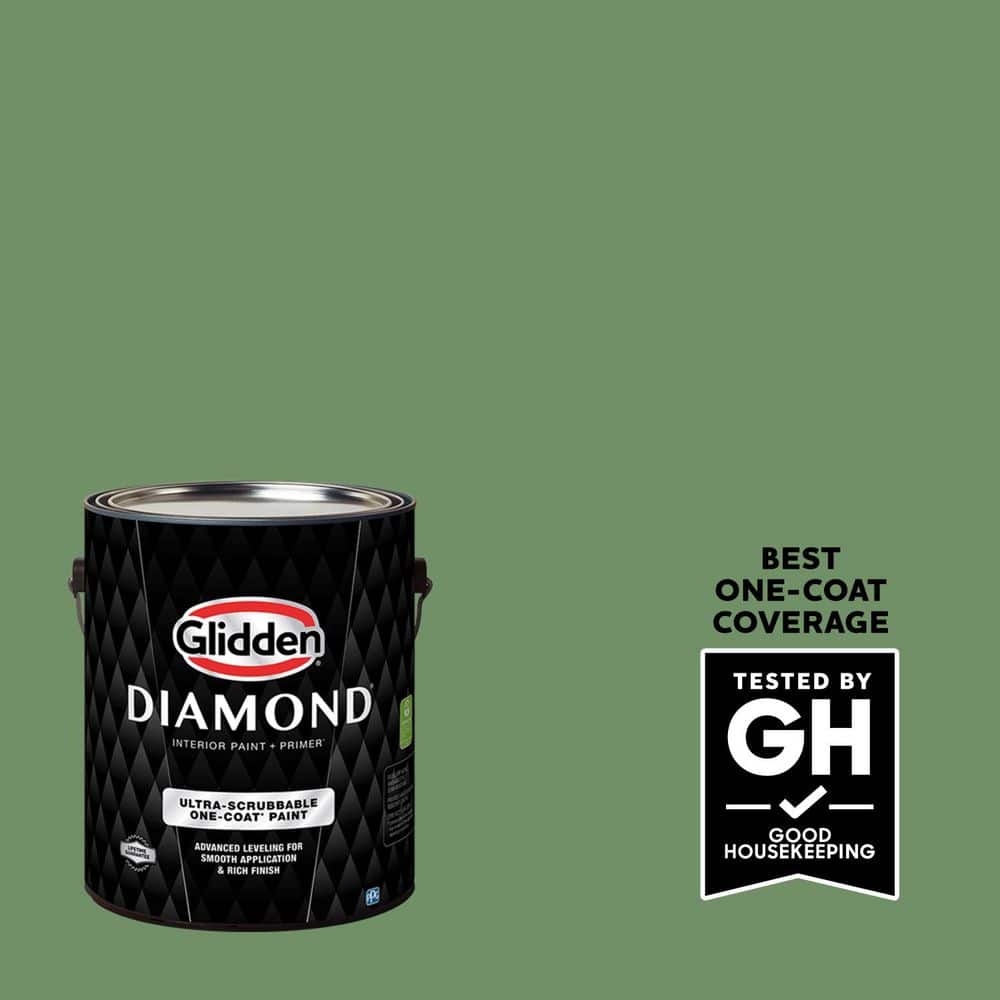 Glidden Diamond 1 gal. PPG1130-6 Moss Ring Satin Interior Paint with Primer (1)