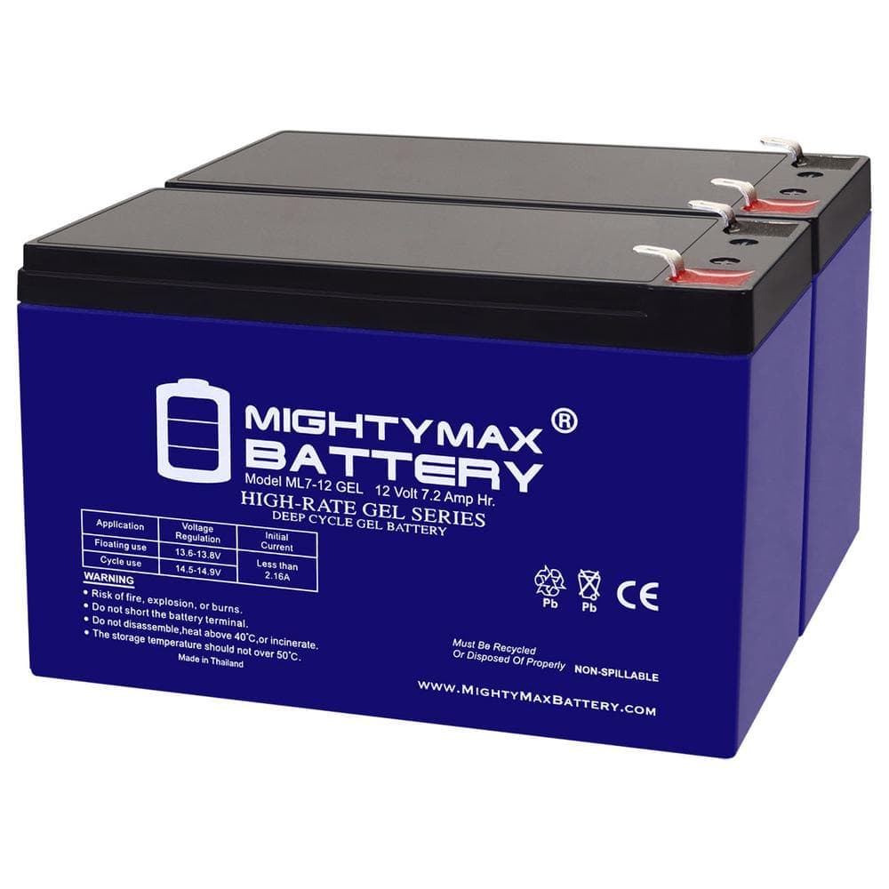 MIGHTY MAX BATTERY 12-Volt 7AH GEL F1 Replacement Battery Compatible with Ghost Controls AXBT - 2 Pack