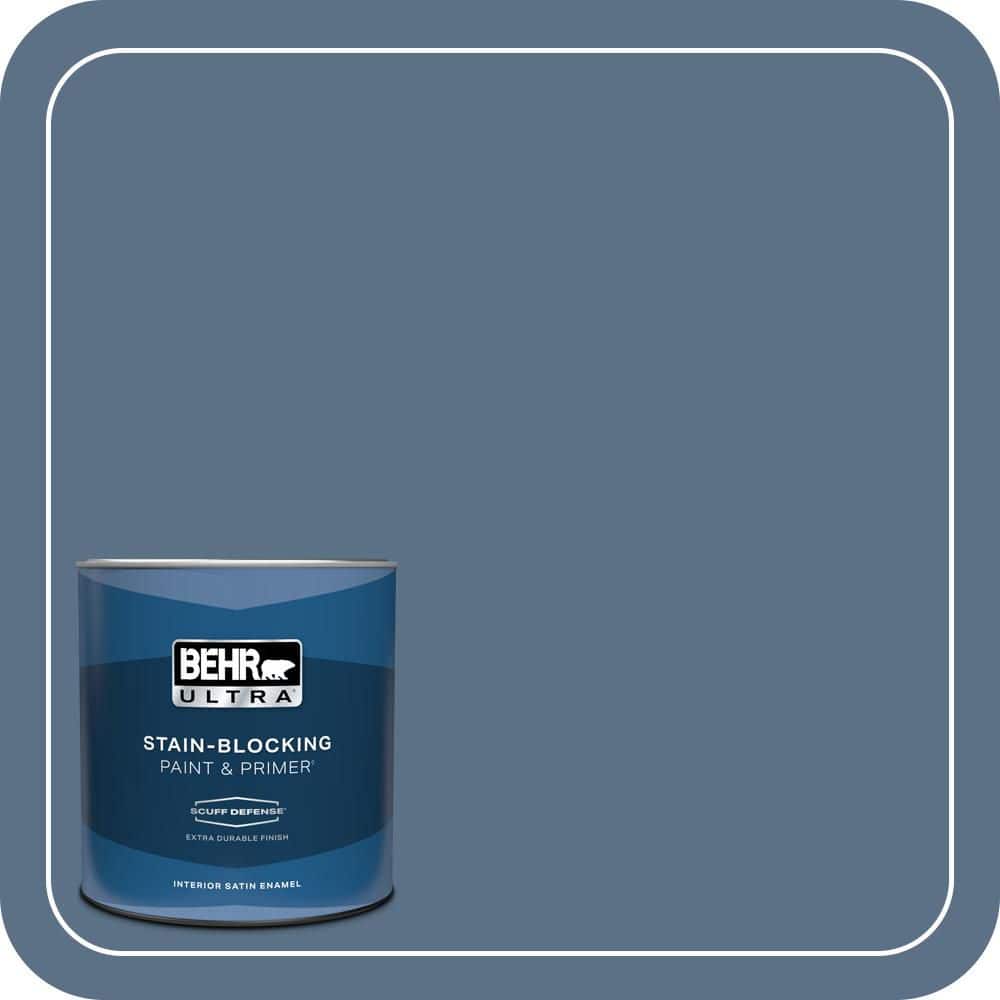 BEHR ULTRA 1 qt. #S520-6 Layers of Ocean Extra Durable Satin Enamel Interior Paint & Primer