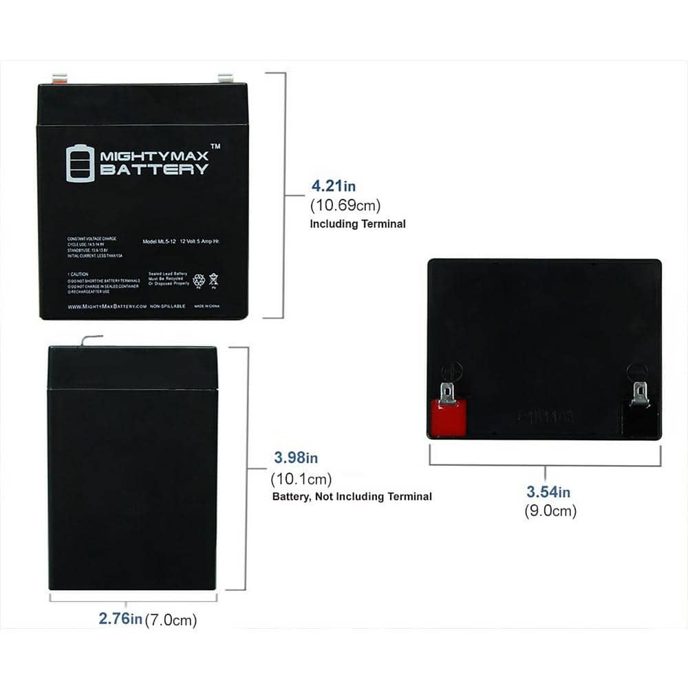 MIGHTY MAX BATTERY 12-Volt 4.5Ah Home Alarm Security System SLA Battery (2)