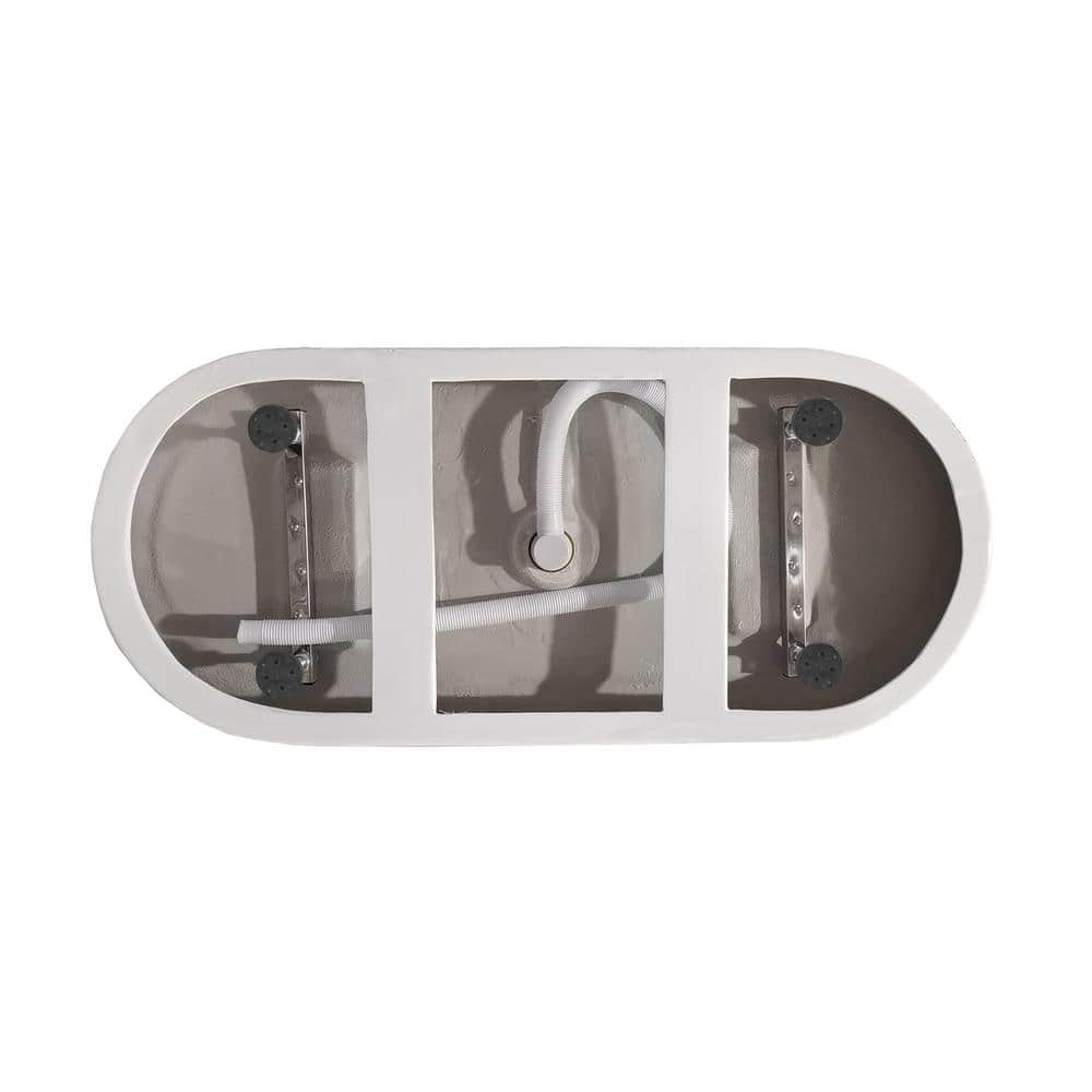 Unbranded Timeless Home 67 in. x 29 in. Soaking Bathtub with Center Drain in Glossy White with Brushed Gold Trim (3)