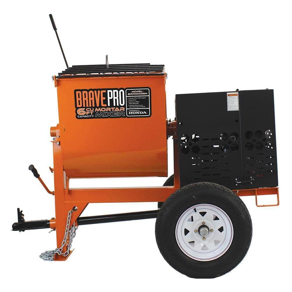 Brave 76 in. x 45 in. : Mortar Mixer : 6 Cu. Ft. Steel Drum : GX240 (3)