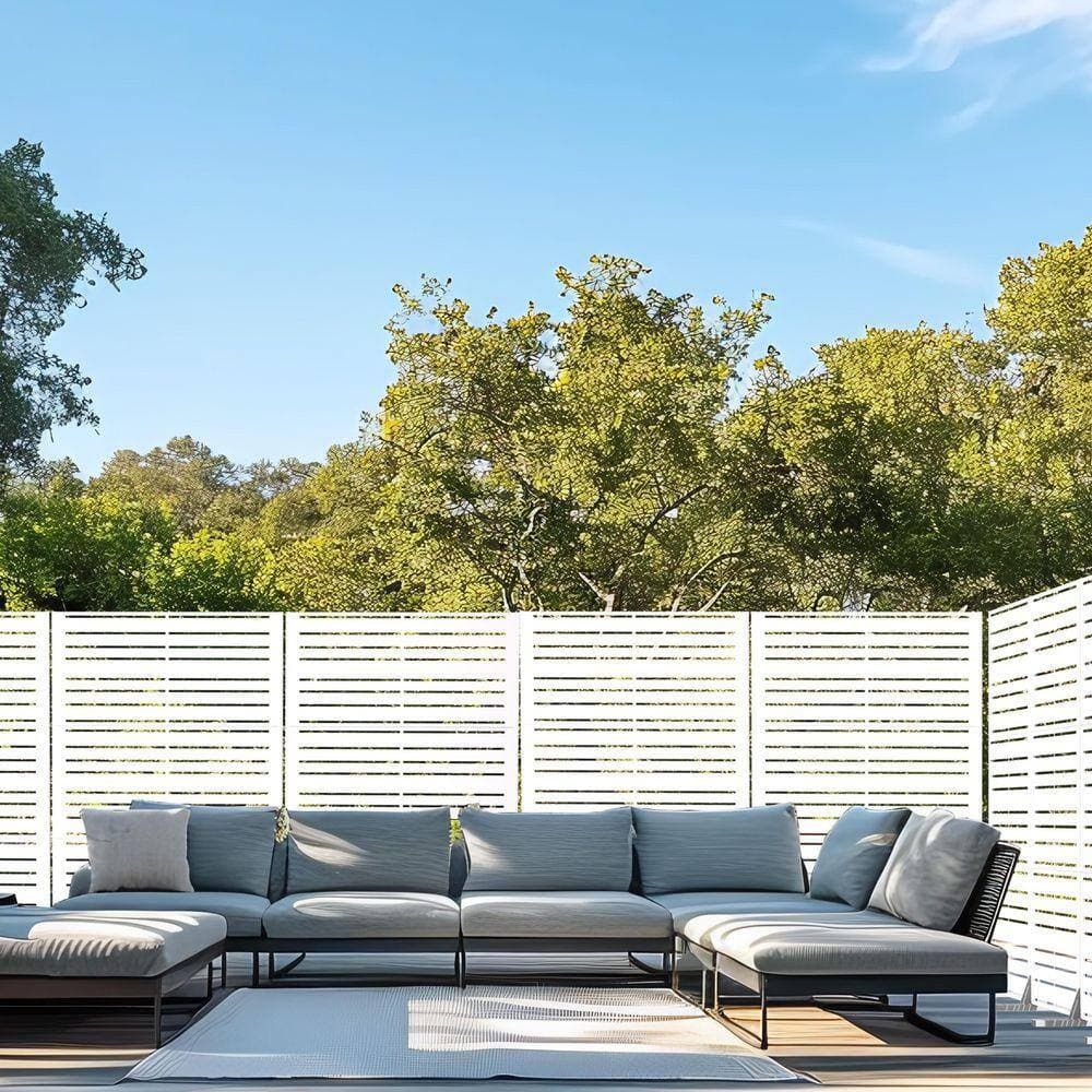 PexFix 72 in. 47 in. Outdoor Metal Galvanized Privacy Screen Fence Garden Panels (2)