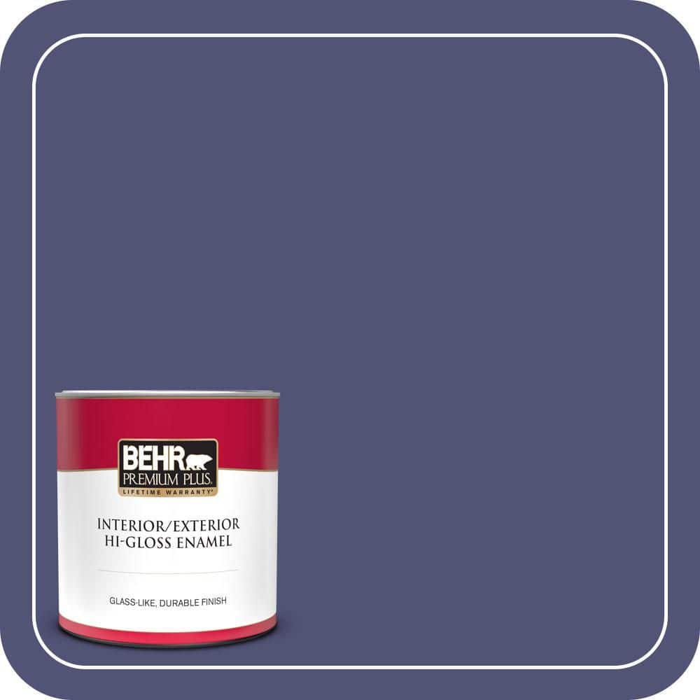 BEHR PREMIUM PLUS 1 qt. #630D-7 Deep Orchid Hi-Gloss Enamel Interior/Exterior Paint & Primer (1)