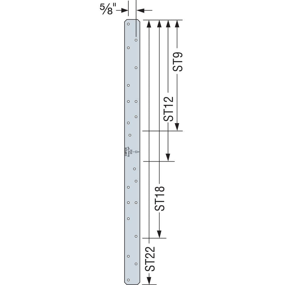 Simpson Strong-Tie ST 12 in. 16-Gauge Galvanized Strap Tie (3)