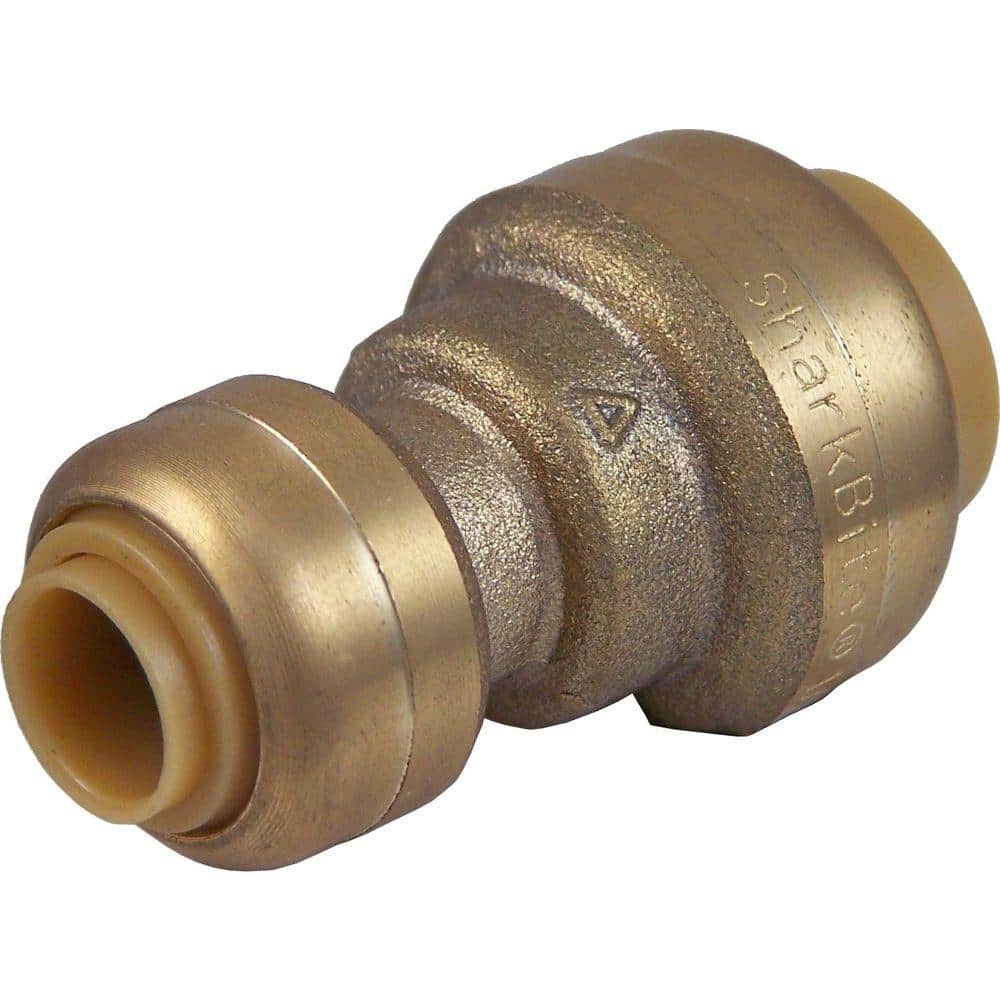 SharkBite 1/2 in. 1/4 in. (3/8 in. O.D.) Push-to-Connect Brass Reducing Coupling Fitting