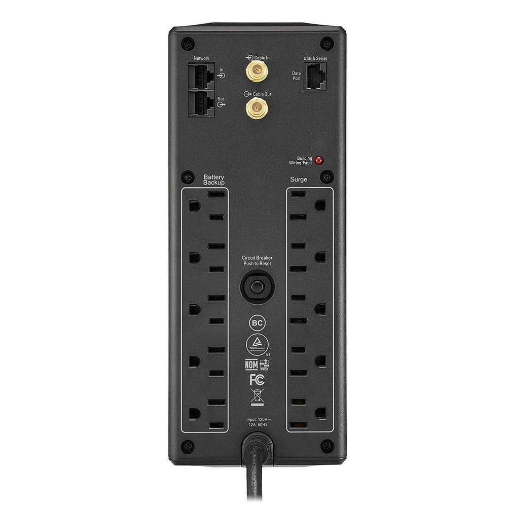 APC Back-UPS Pro 1350VA AVR/LCD Battery Backup/Surge Protector with 5 battery backup outlets, 5 surge protect outlets (3)