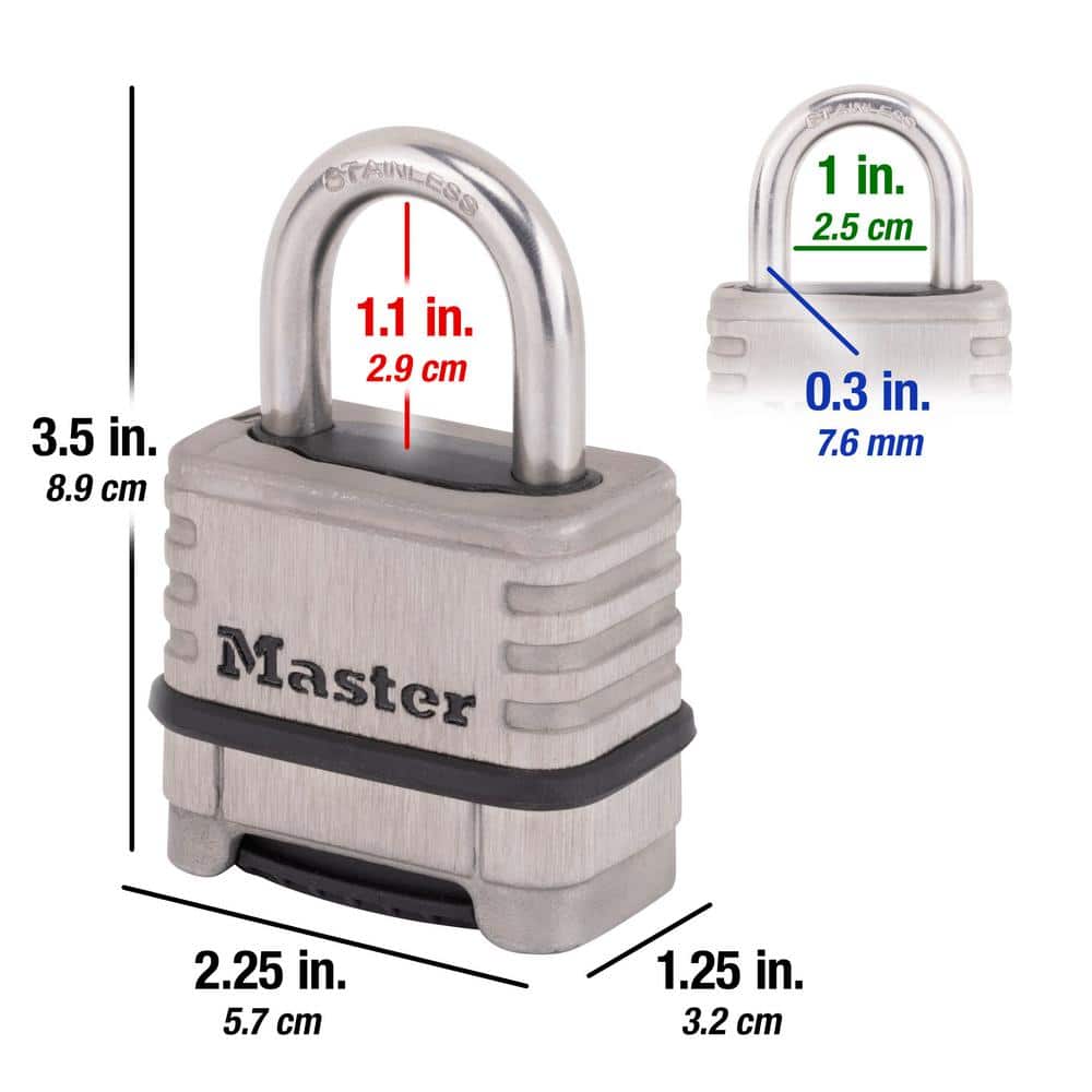 Master Lock Stainless Steel Outdoor Combination Lock, Resettable (3)