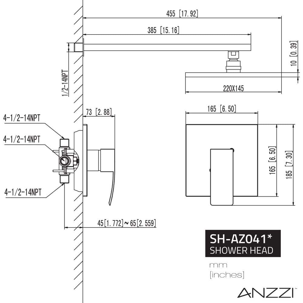 ANZZI Viace Single-Handle 1-Spray Shower Faucet in Brushed Nickel (Valve Included) (3)