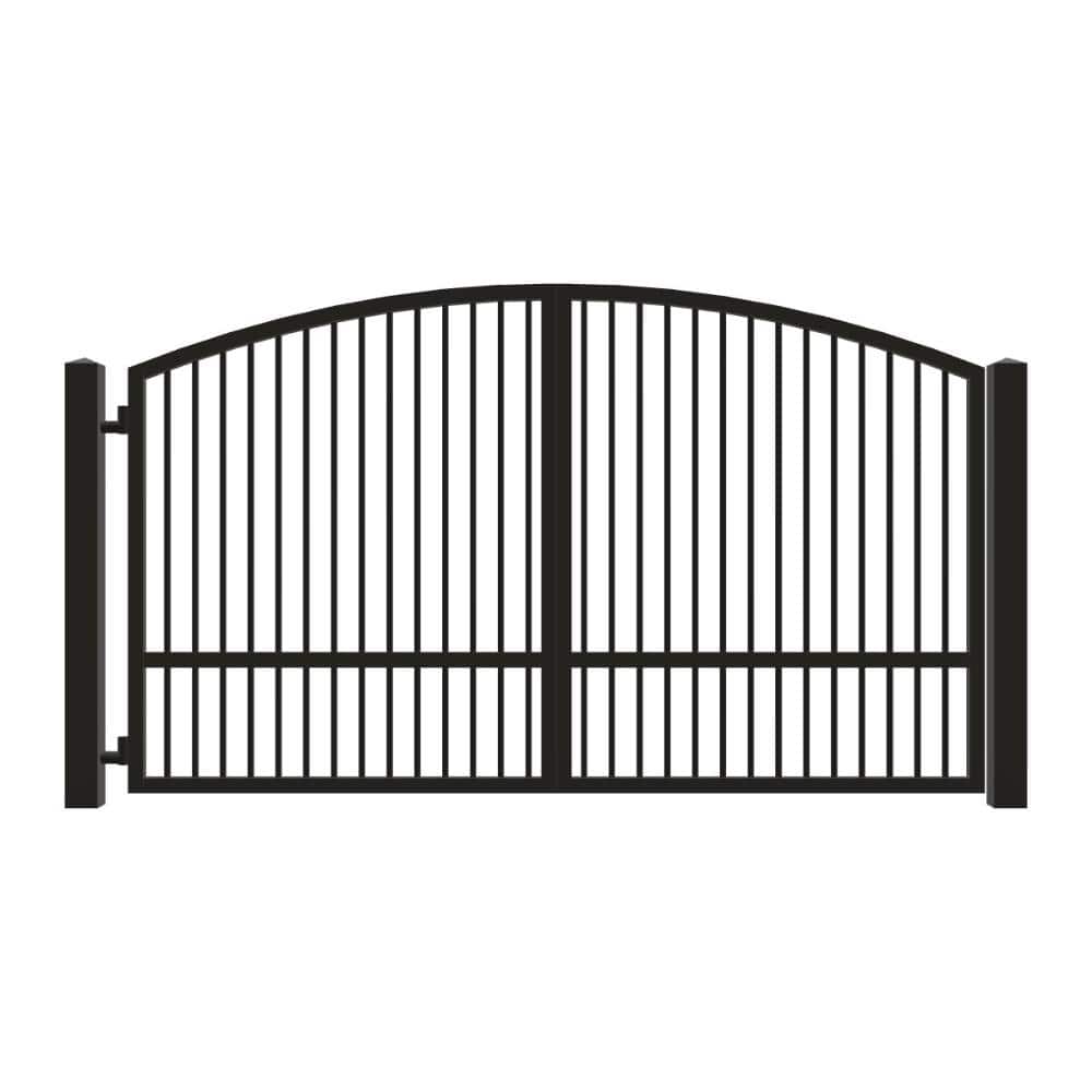 Unbranded Driveway Gate — Swing, Side, Arch, Single, Black — 128"W x 72"H (1)