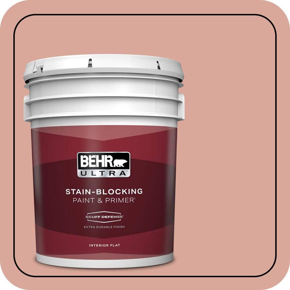BEHR ULTRA 5 gal. #PMD-70 Cottage Rose Extra Durable Flat Interior Paint & Primer