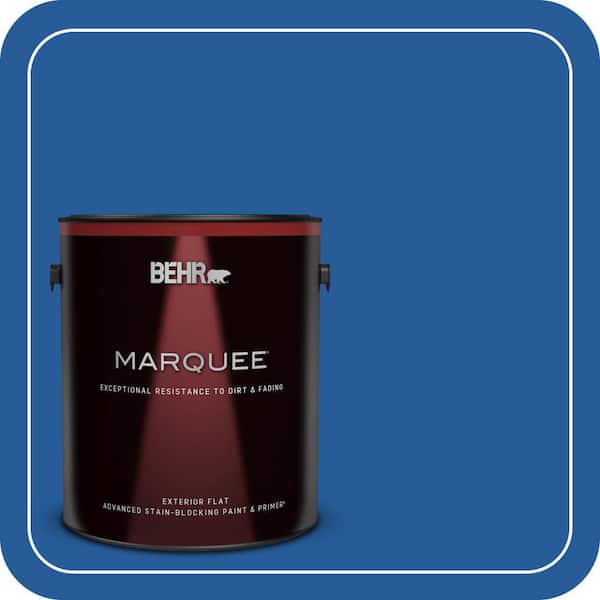 BEHR MARQUEE 1 gal. #P510-7 Beacon Blue Flat Exterior Paint & Primer (2)