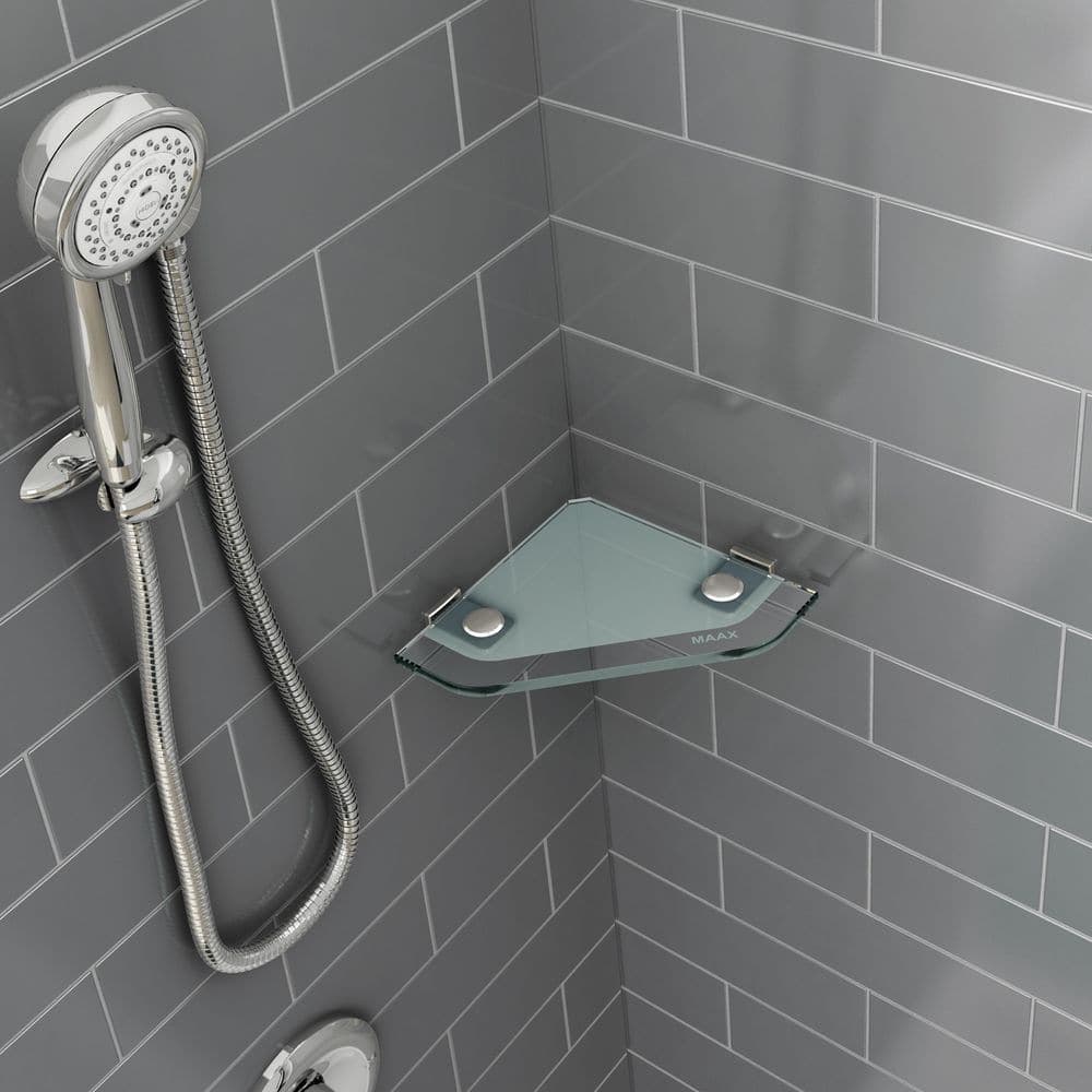 MAAX Utile 48 in. W x 32 in. D x 80 in. H Composite Direct-to-Stud 2-Piece Corner Shower Wall Kit in Metro Soft Grey (3)