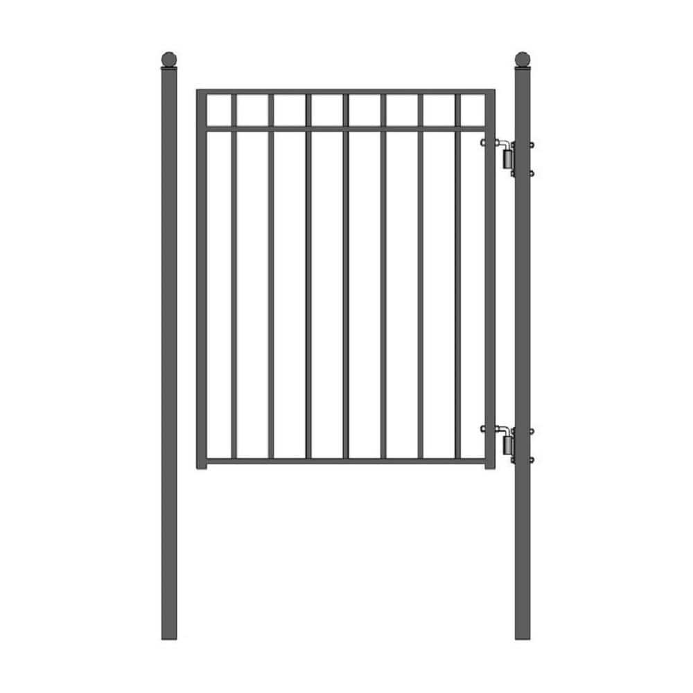 ALEKO Madrid Style 4 ft. x 5 ft. Black Steel Pedestrian Fence Gate (3)