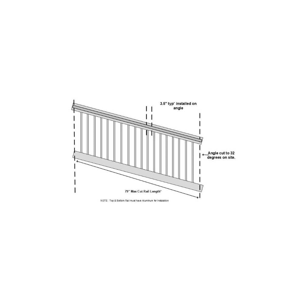 Weatherables Bellaire 3 ft. H x 96 in. W White Vinyl Stair Railing Kit (3)