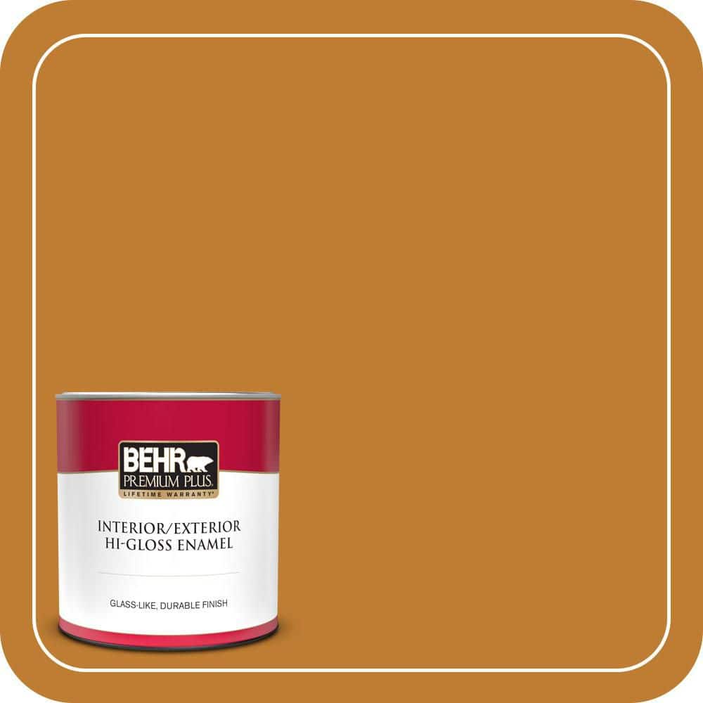BEHR PREMIUM PLUS 1 qt. #S-H-310 Autumn Fest Hi-Gloss Enamel Interior/Exterior Paint & Primer (1)